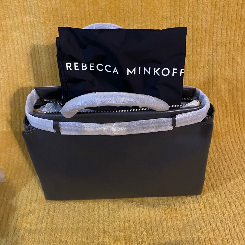 Rebecca Minkhoff  Insider Shoulder Purse
Antique Brass Hardware
Shadow (color)